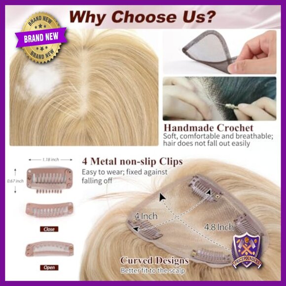 14 Inch Human Hair Topper with Swiss Base for Thin Hair main image 6